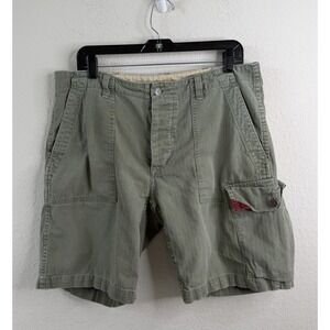 Vtg Polo Ralph Lauren GI Fit Cargo Shorts Sz 34 Olive Green Kanji Japan Military